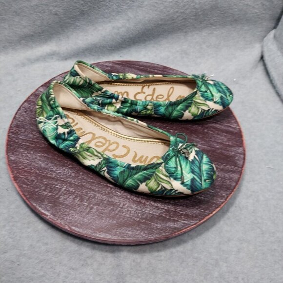 Sam Edelman Womens Green Leaf Ballet Flats - Picture 2 of 9